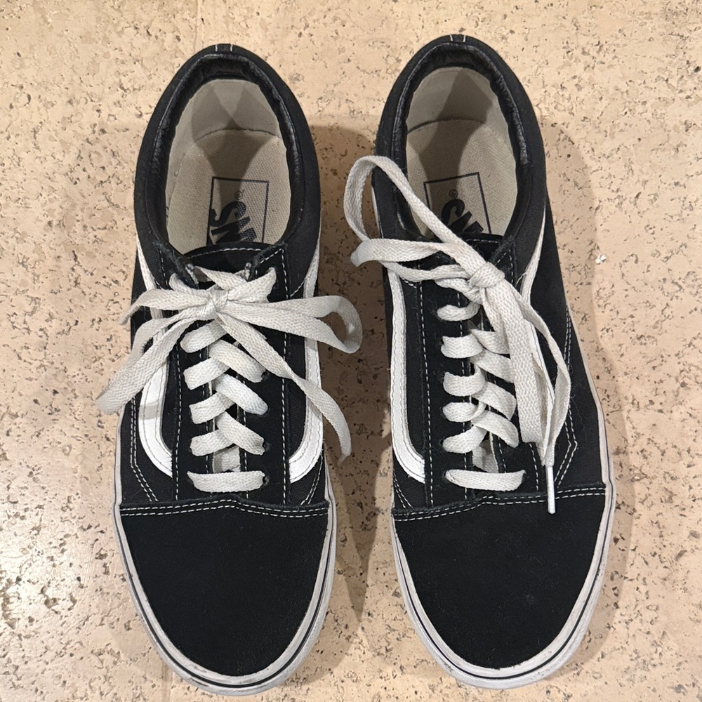 Vans Black and White Platform Sneakers - Picture 6 of 9